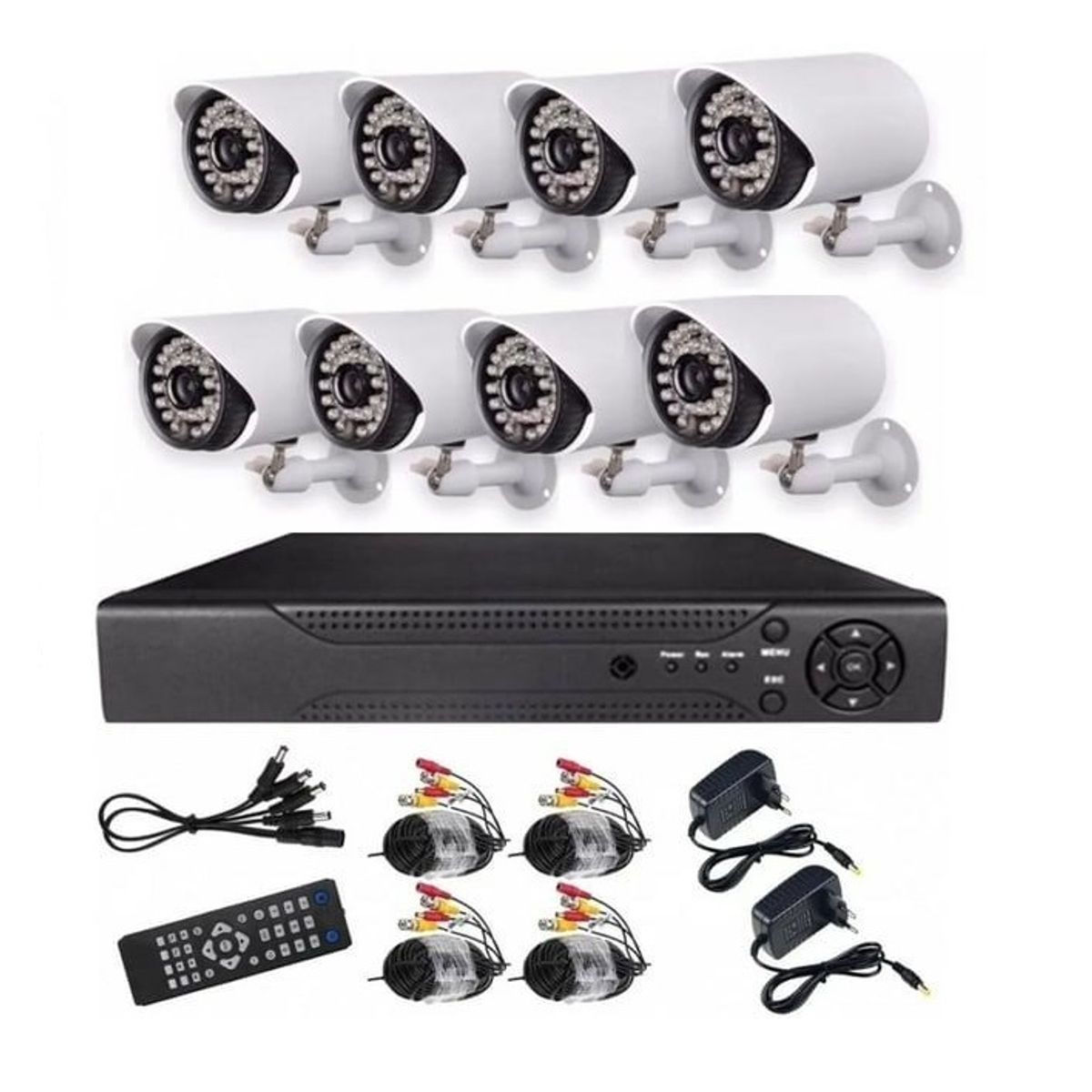 GENERICO - Kit De 8 Cámaras AHD Con DVR 1080p Full HD