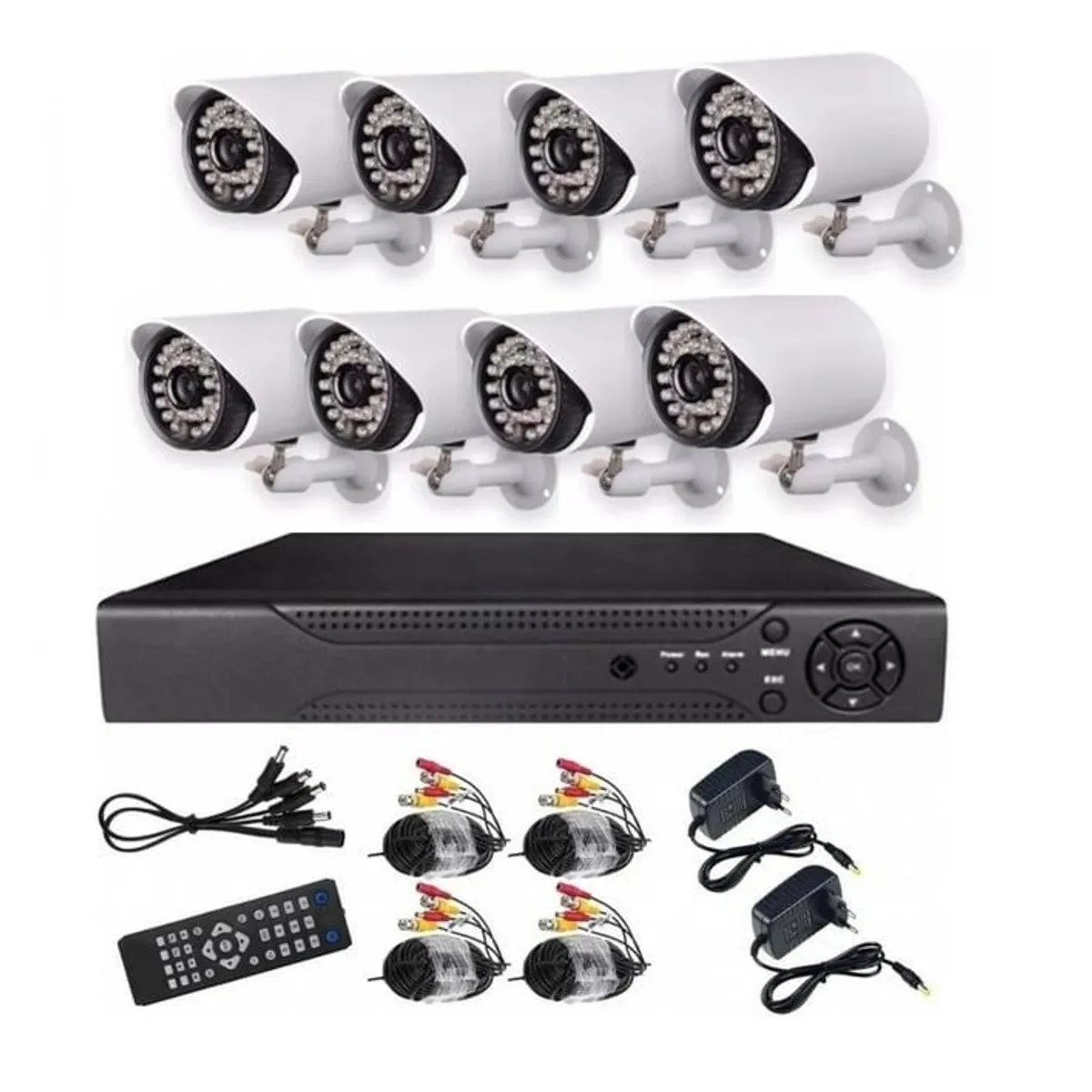 GENERICO - Kit De 8 Cámaras AHD Con DVR 1080p Full HD
