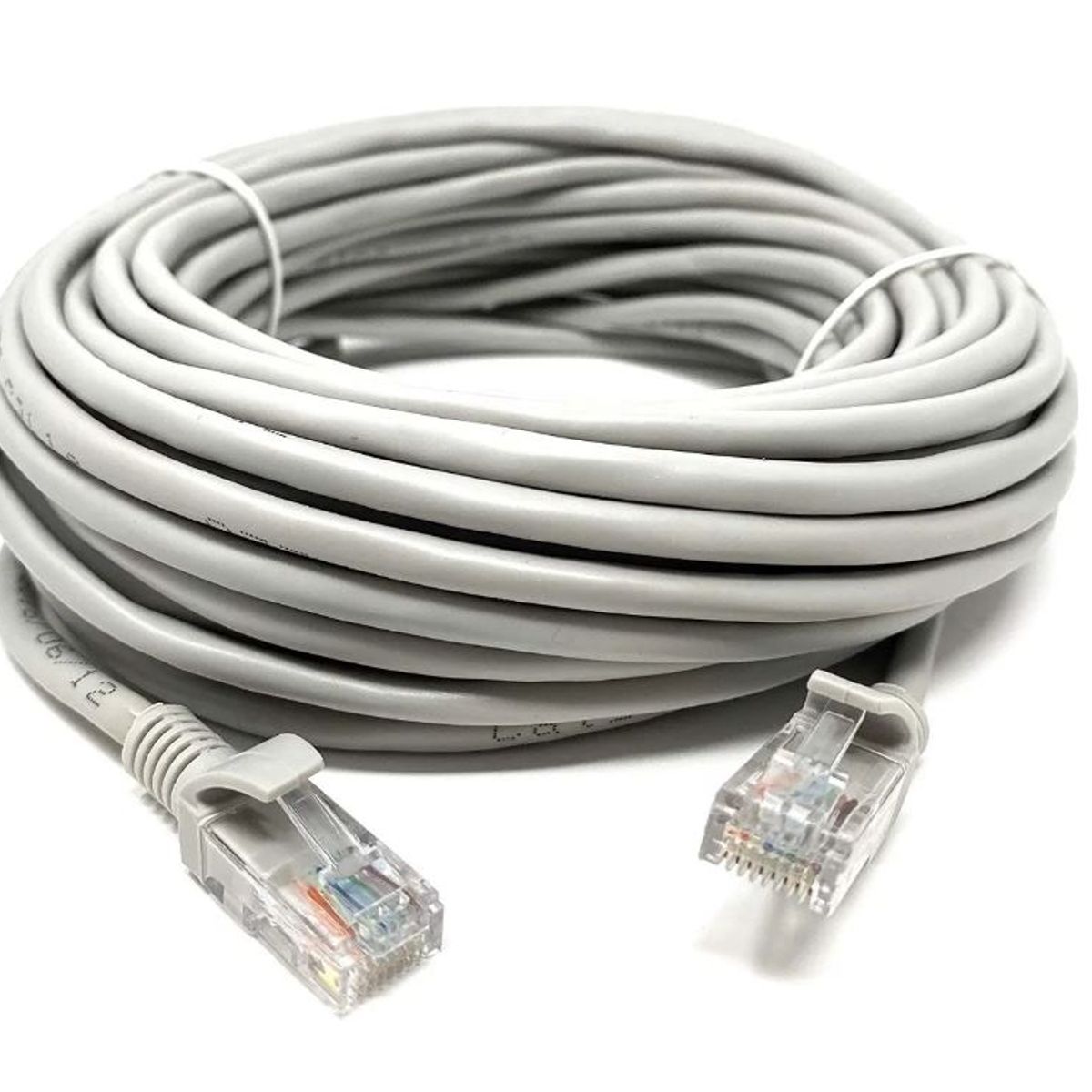 GENERICO - Cable Red Cat 6 Armardo Por 30 metros Gris RJ45 Red LAN