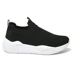 VIA MARTE - Zapatilla Mujer Elasticada Negro