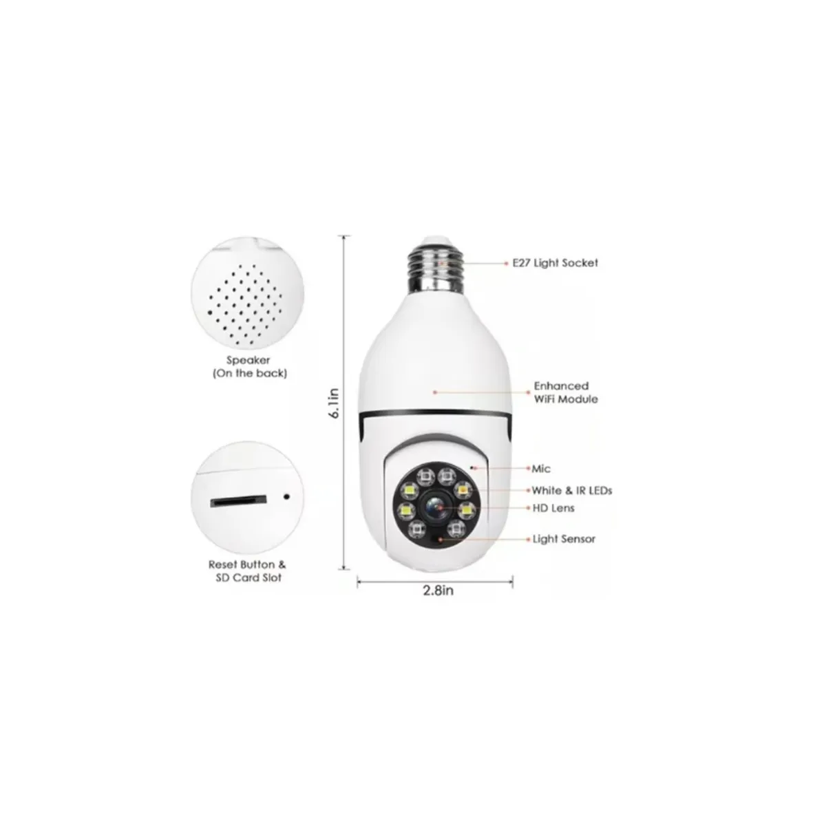 DAEWOO - Cámara De Seguridad IP Daewoo Ampolleta DI-SC004