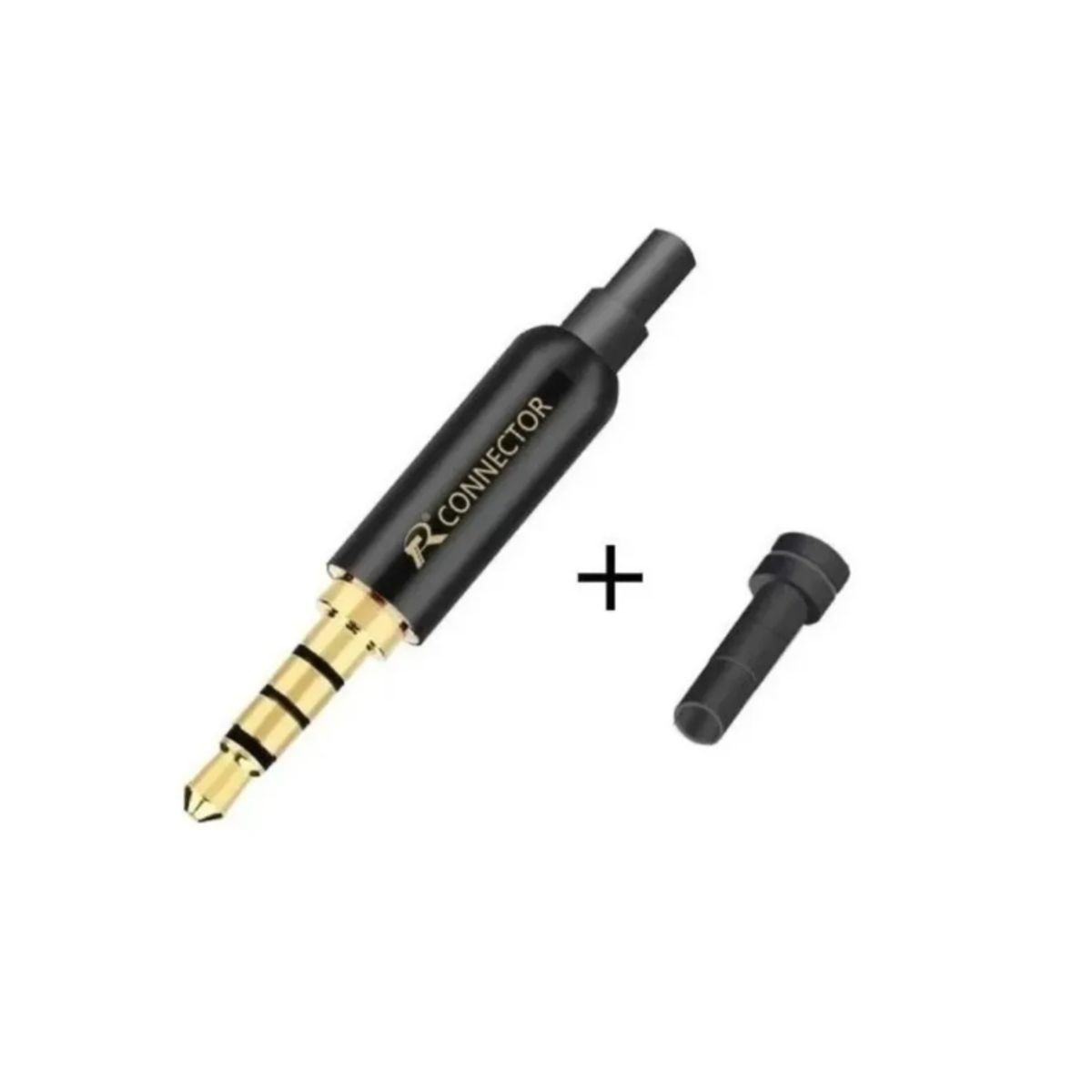 GENERICO - Plug Jack 4 Polos 3.5 Mm Bañado Oro + Abrazadera Cable