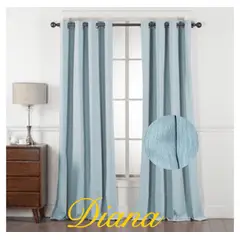 DIANA - CORTINAS 100% BLACKOUT 2 LIENZO ENGOMADA 140X230 C/U COLOR CELESTE