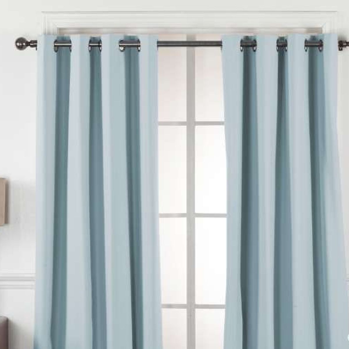DIANA - CORTINAS 90% BLACKOUT DOBLE TELA 2 LIENZO 140X230 C/U COLOR CELESTE