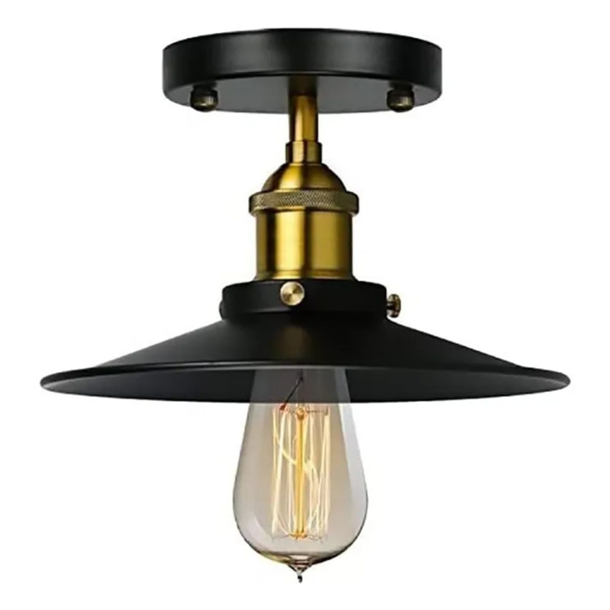 WANT - Lámpara Negra Con Soquete E-27 De Bronce