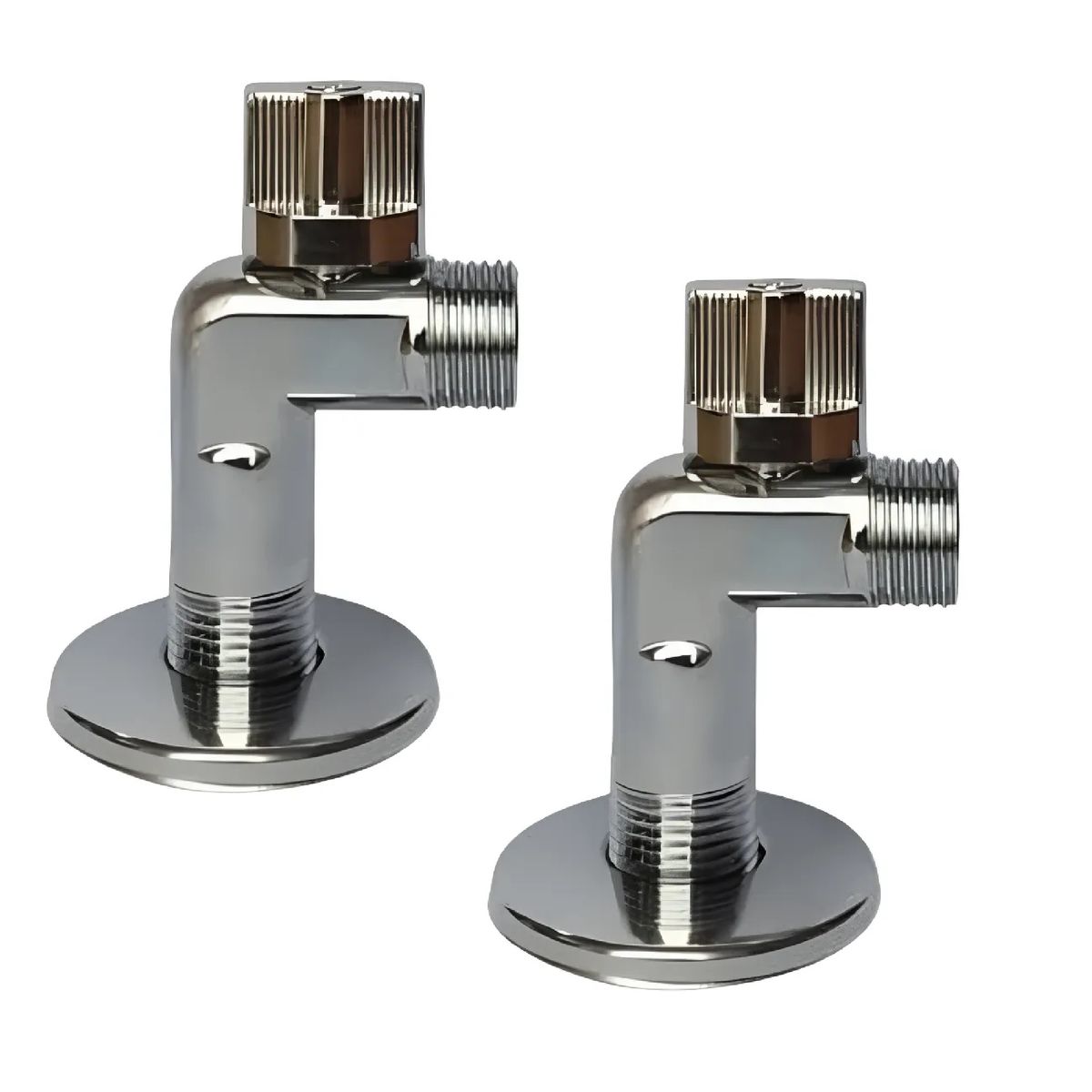 GENERICO - Llave Angular Con Codo Media X Media Aquakit 2 Unidades