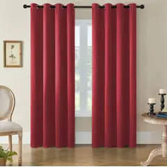 DIANA - CORTINAS 100% BLACKOUT 2 LIENZO ENGOMADA 140X230 C/U COLOR BURDEO