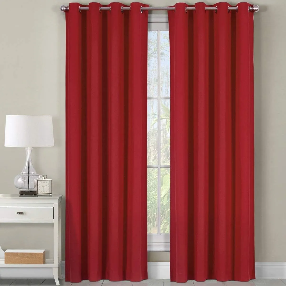 DIANA - CORTINAS 100% BLACKOUT 2 LIENZO ENGOMADA 140X220 C/U COLOR BURDEO