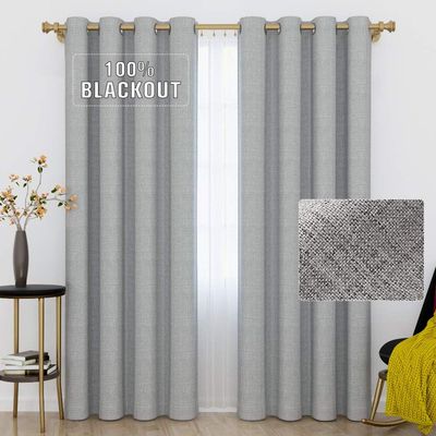 Imagen 2 del producto CORTINAS 100% BLACKOUT 2 LIENZO ENGOMADA 140X220 C/U COLOR GRIS