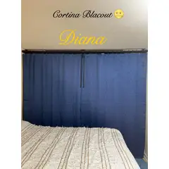 DIANA - CORTINAS 100% BLACKOUT 2 LIENZO ENGOMADA 140X230 C/U COLOR AZUL OSCURO