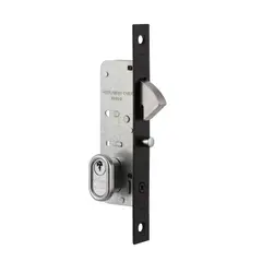 POLI - Cerradura Embutida Puerta Corredera Negra