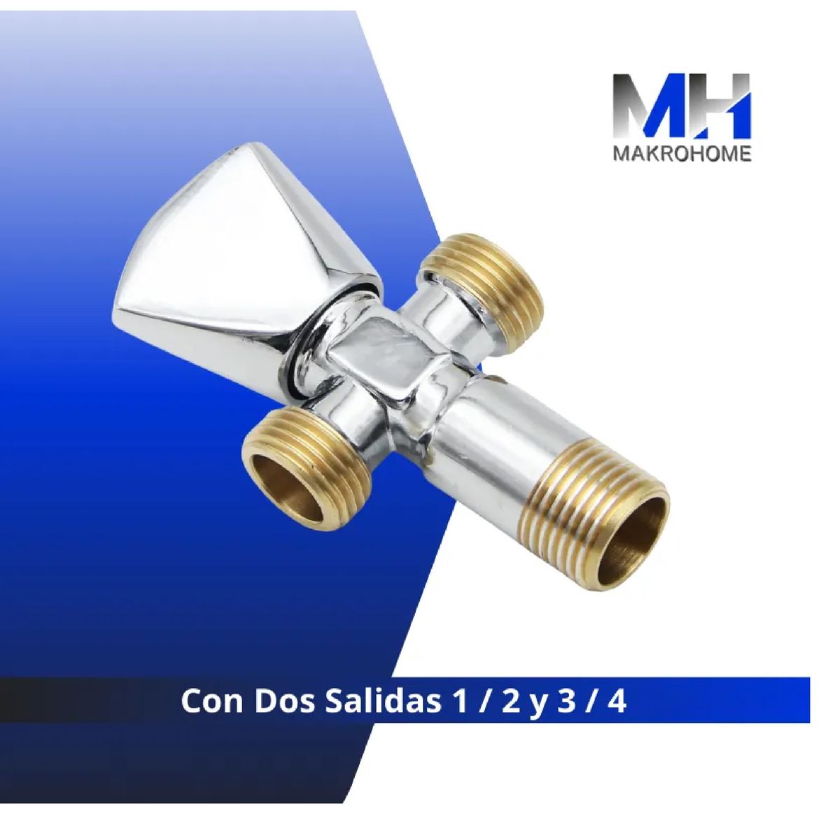 GENERICO - Llave Angular Media Con Dos Salidas Media Y Tres Cuartos Aquakit