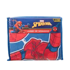 MASHINI - Sábana 1.5 Plazas Microfibra Spiderman Azul