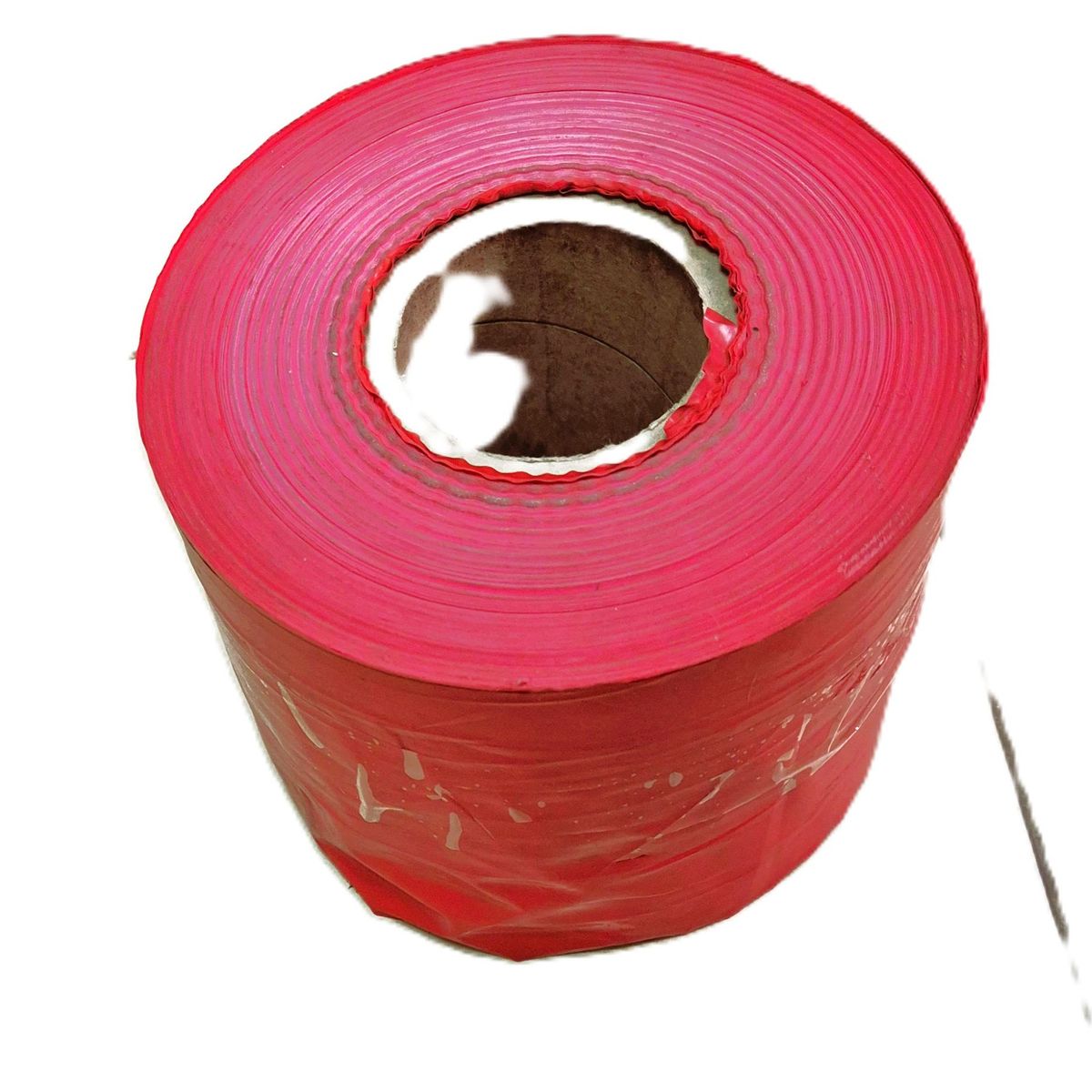 GENERICO - Cinta señalizadora roja plastica de15 cms x 350 mts  rollo 5 kilos