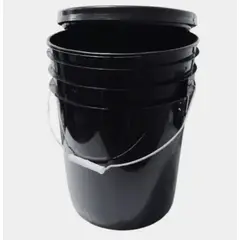 GENERICO - Balde negro Liso 20 Litros Con Tapa, Con Mango, Sin Olor