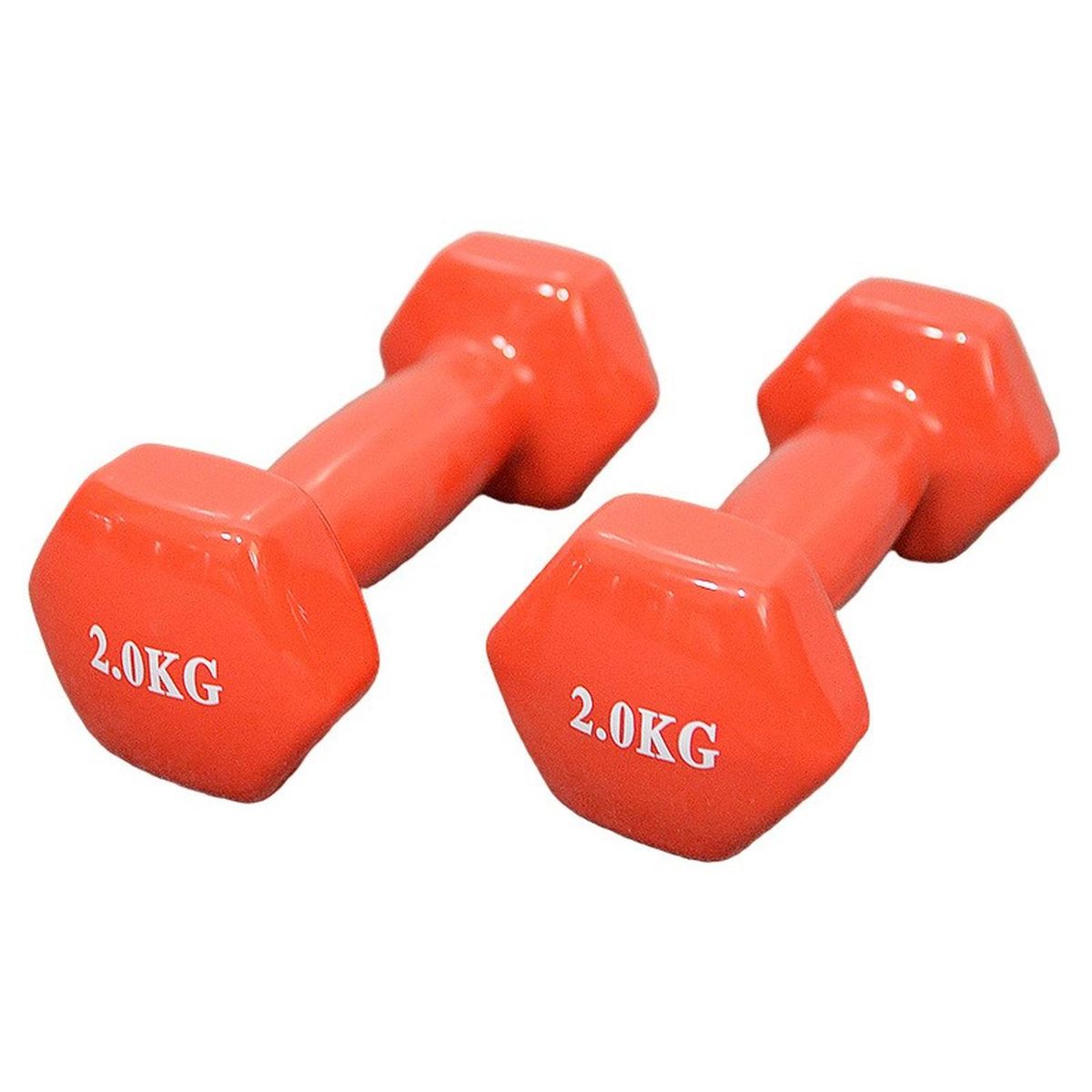 JAGIMA - Pack 2 Mancuernas De 2kg Cu Antideslizantes Fitnes y Yoga - Rojo