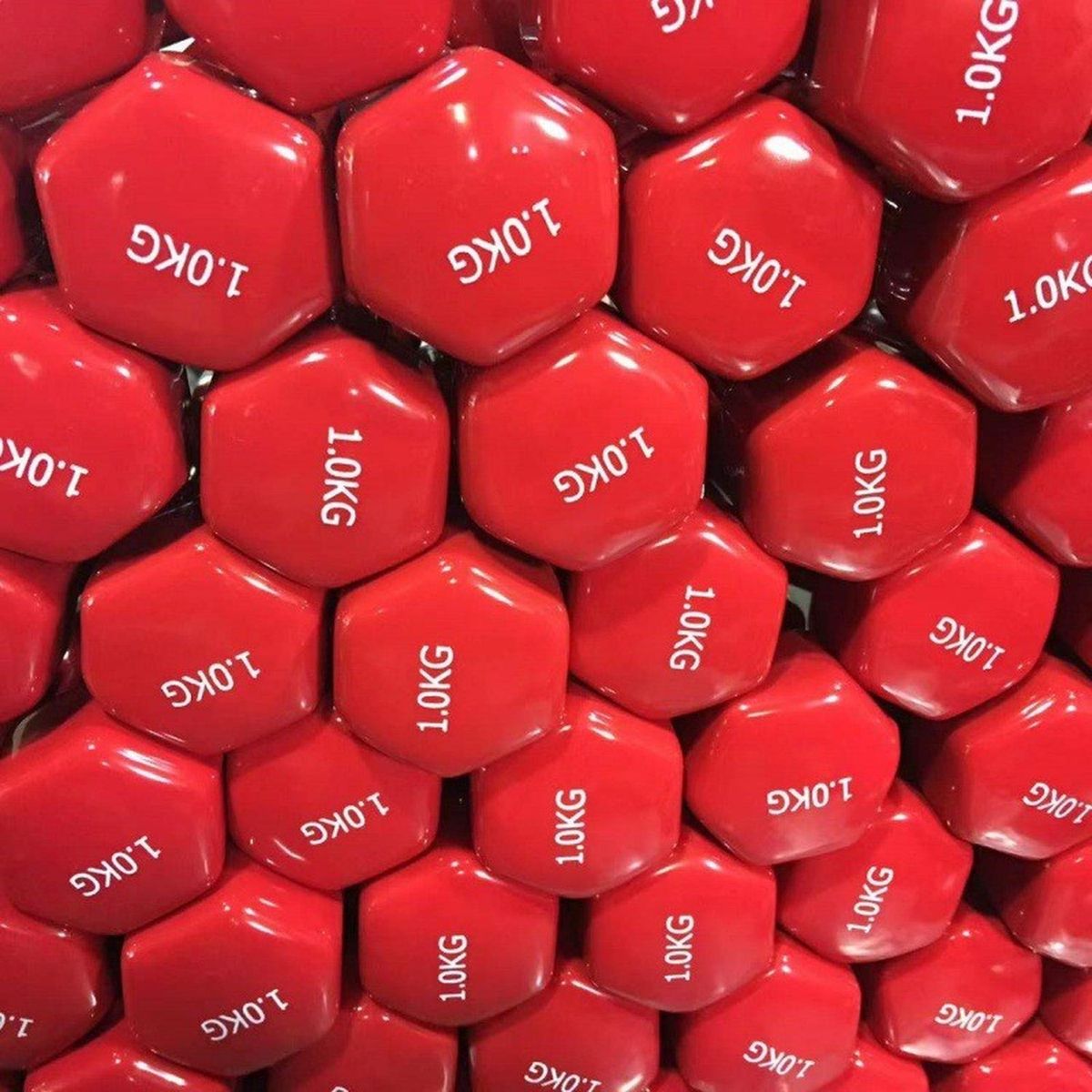 JAGIMA - Pack 2 Mancuernas De 2kg Cu Antideslizantes Fitnes y Yoga - Rojo