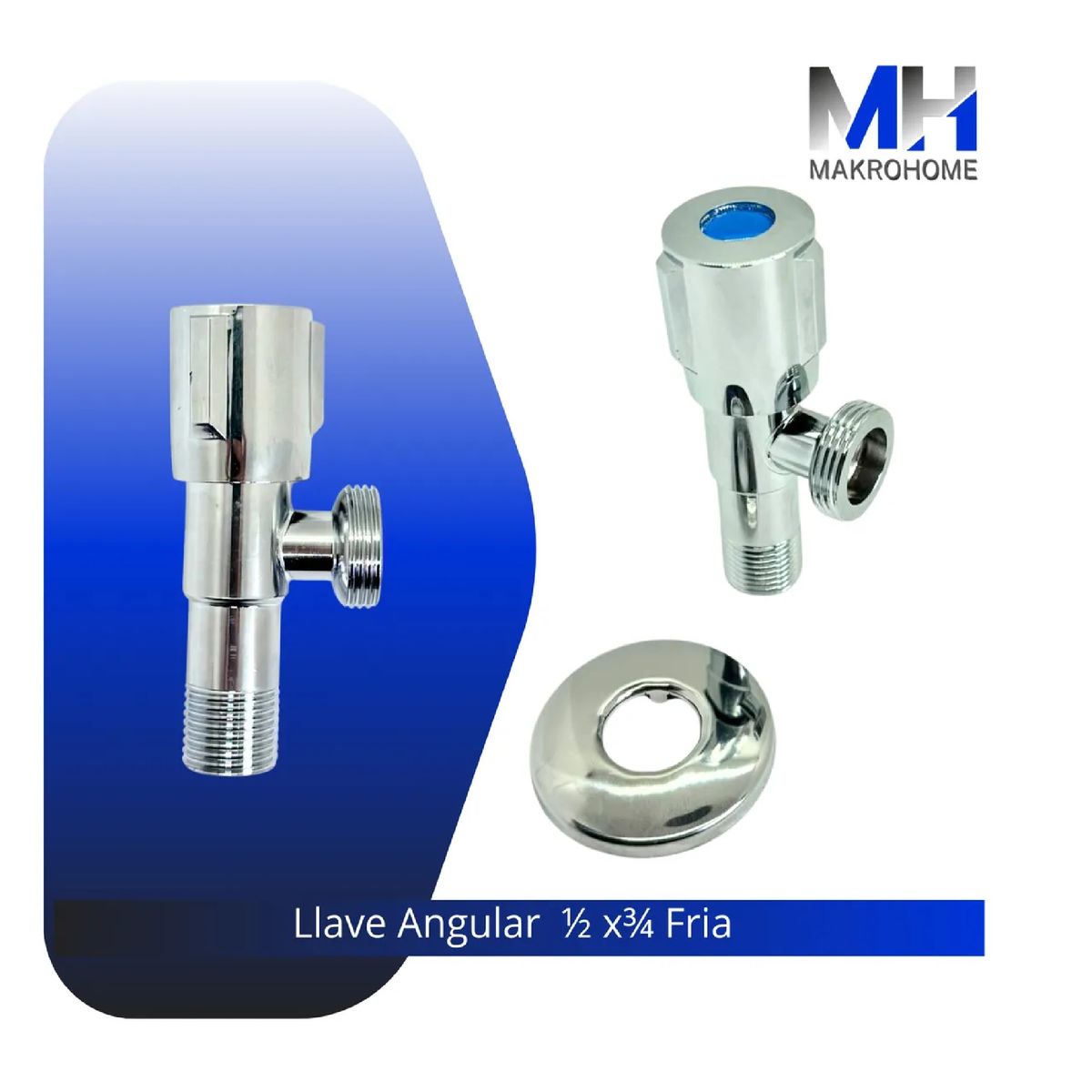 GENERICO - Llave Angular Compacta Media X Tres Cuartos Agua Fria Unidad Aquakit