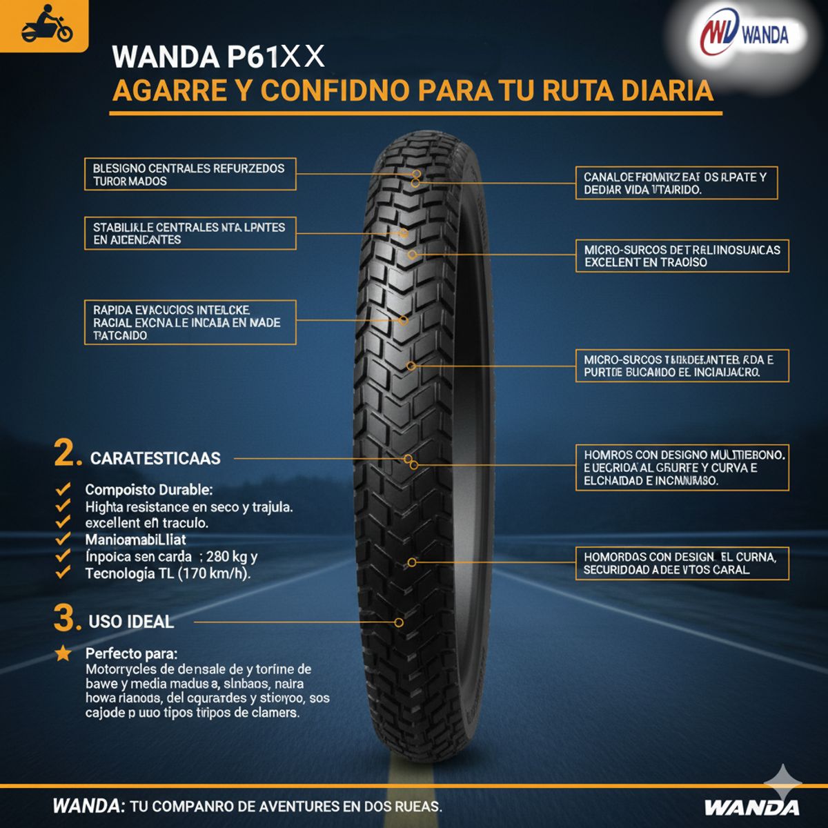 GENERICO - Neumatico 11090-17 6PR 66P TT P6167 WANDA