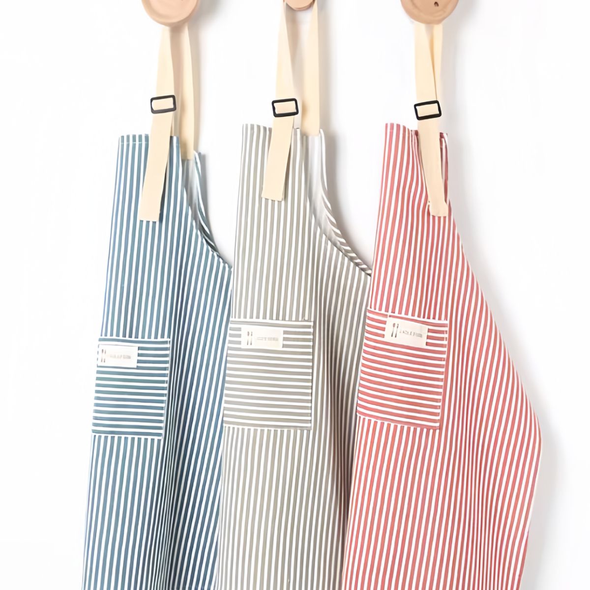 OASIS - Pack De 3 Delantales De Algodón Y Lino Cocina Barbero Pintor