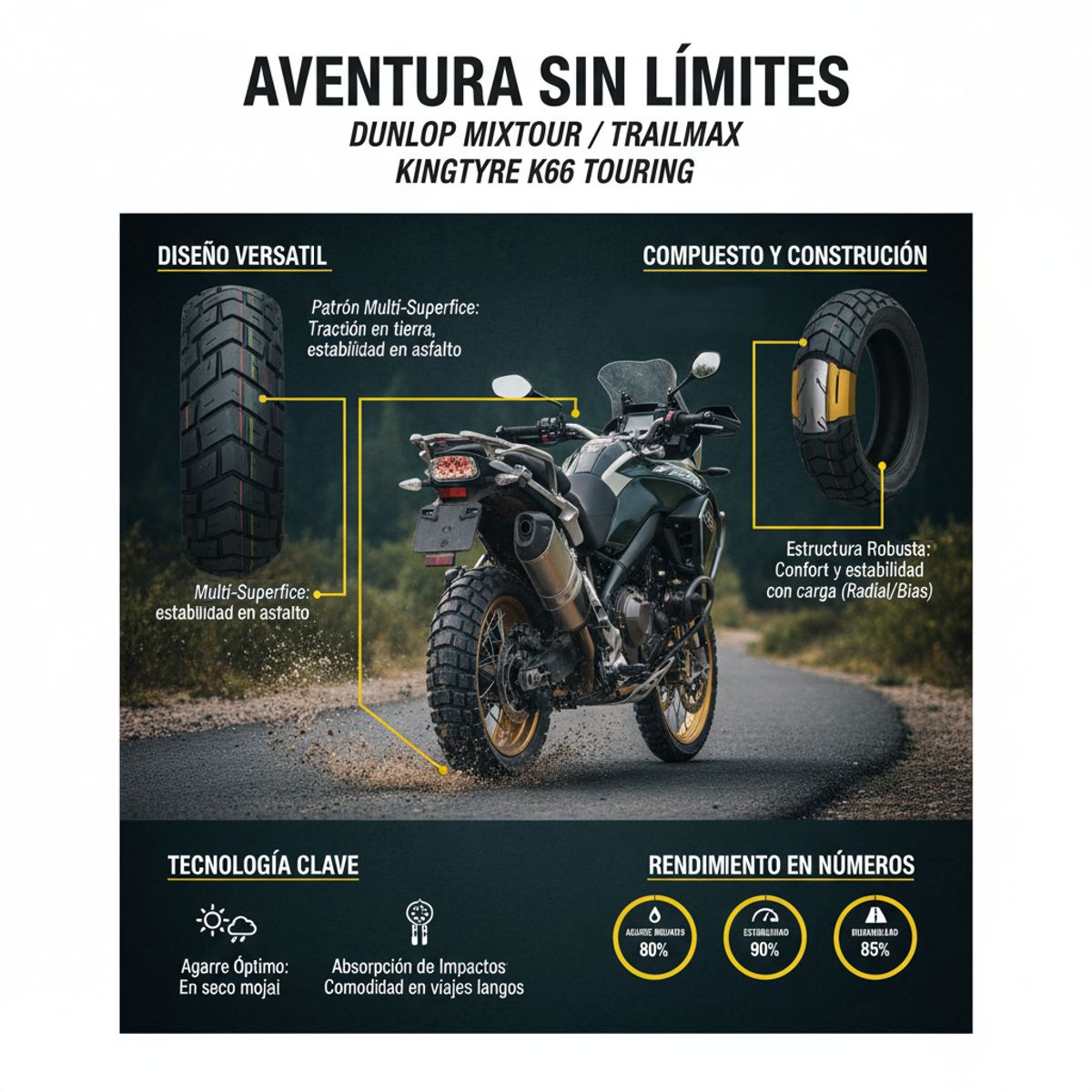GENERICO - Neumatico 9090-21 54S TMX TRAILMAX MC Touring OnOff TT DUNLOP