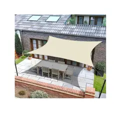 GENERICO - Toldo Vela de Sombra 2x3m Beige para Patio Jardín y Exteriores