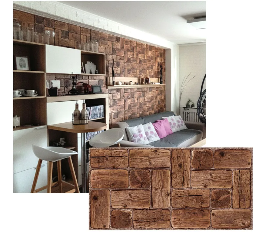 MERCAR RAY Wall Panel PVC Relieve 96 X 47.9 cm PINE WOOD 4.6m² (10 ...