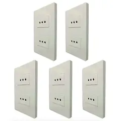 WANT - Pack x5 Tomacorriente Enchufe Doble 10A Certificado SEC Blanco