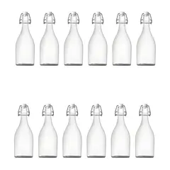 GENERICO - Caja de 12 Botellas de Vidrio Jugos 1000ml Color Transparente