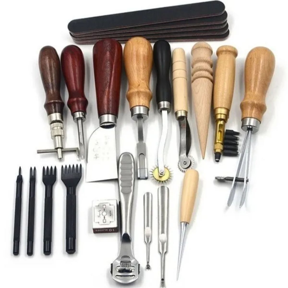 GENERICO - Set Kit Pack Herramientas Para Cuero Artesania Pro