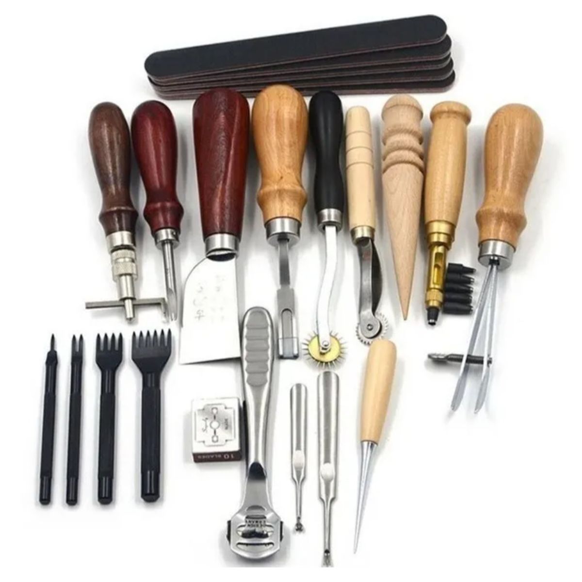 GENERICO - Set Kit Pack Herramientas Para Cuero Artesania Pro