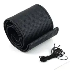 GENERICO - Cubre Manubrio Volante Ecocuero Hilo Negro Aguja