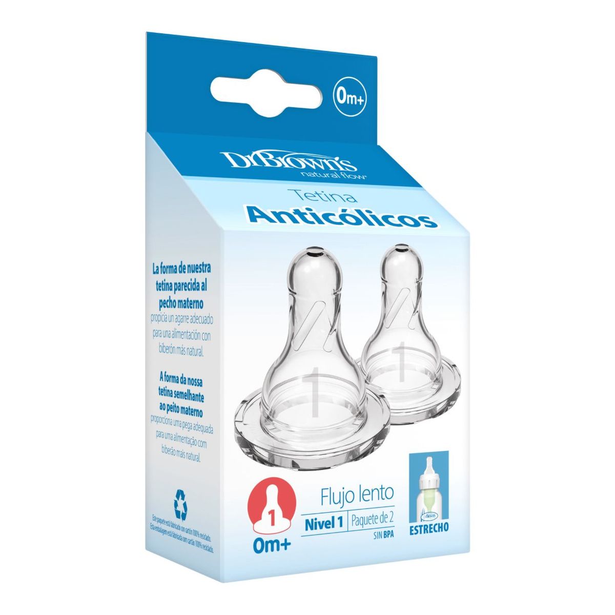 DR BROWNS - Tetina Estándar Options+ 0m recién Nacido Dr Browns