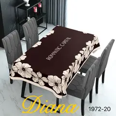 DIANA - MANTEL RECTANGULAR ANTIMANCHA CON DISEÑO CAFE FLORES BLANCA 140X200CM