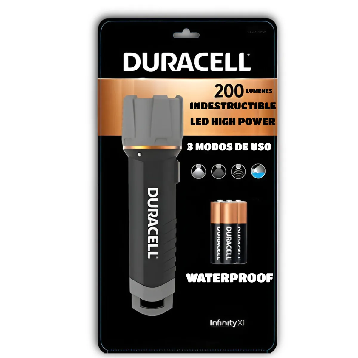 DURACELL - Linterna LED Duracell Flotac Infinity X1 WaterProof 200Lm