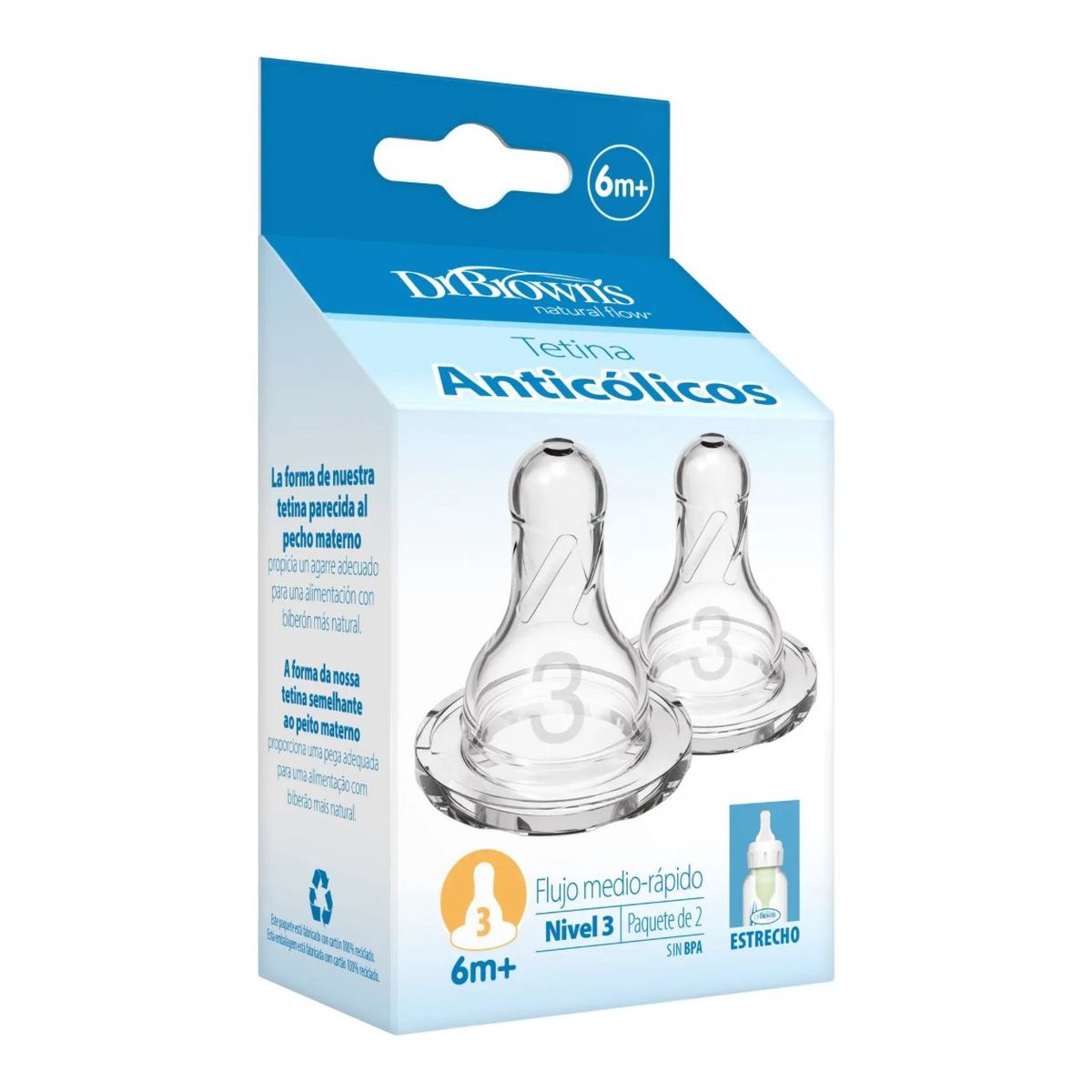 DR BROWNS - Tetina Estándar Options+ 6m Dr Browns