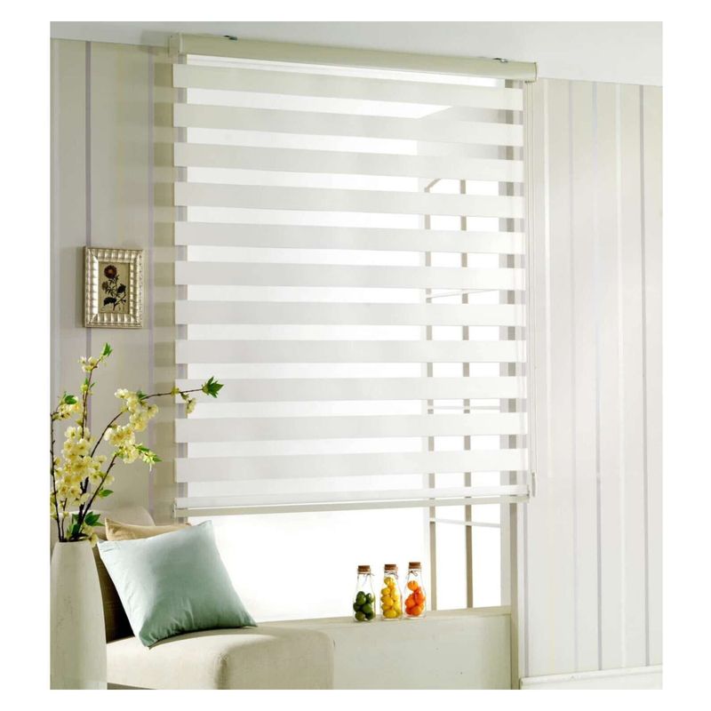 Generica - Cortina Roller Duo 150 X 200 Cm Dia Y Noche Blanca