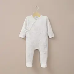 OPALINE - Osito gris con apertura en la espalda de bebé niño