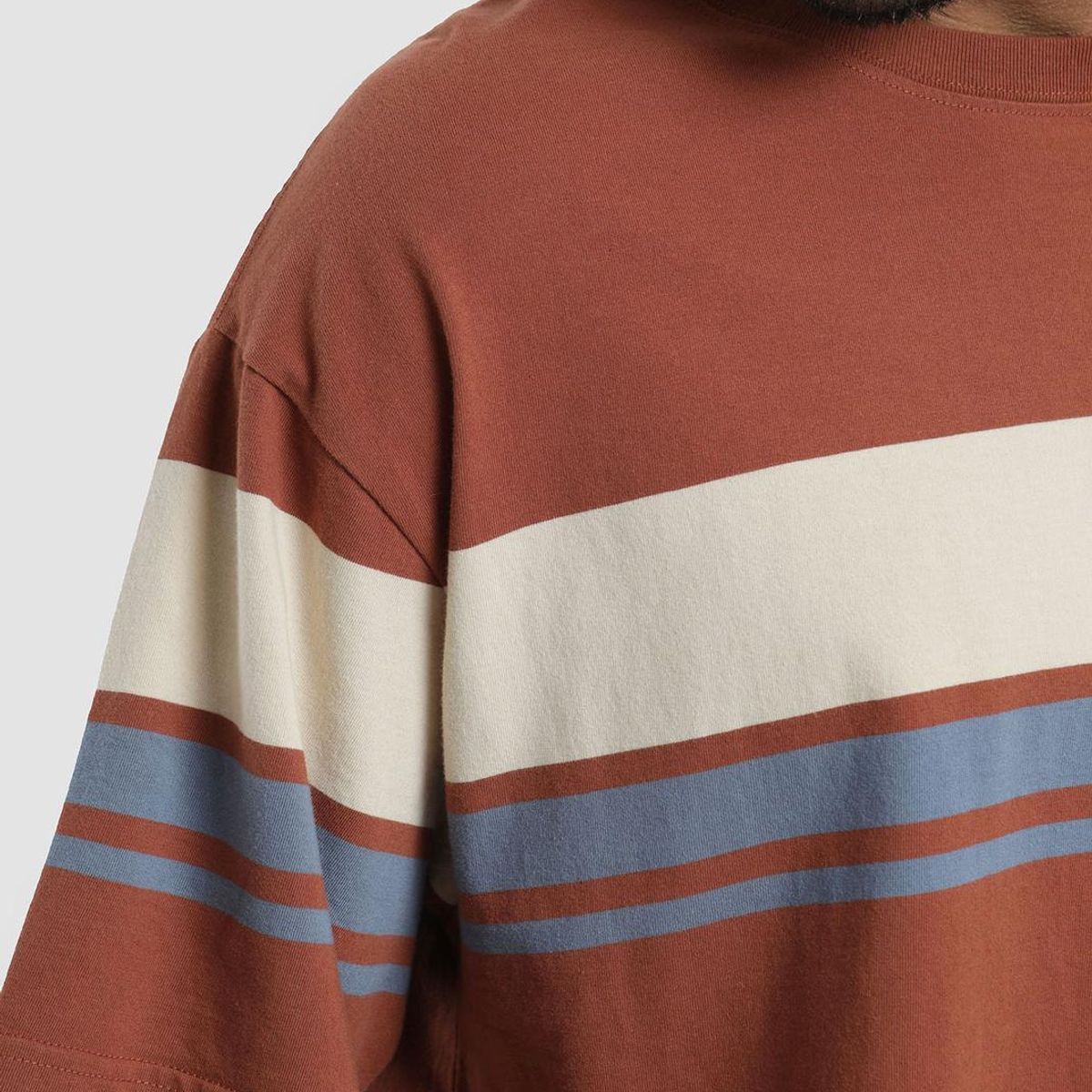 KAYA UNITE - Polera Hombre Heavyweight Rayas