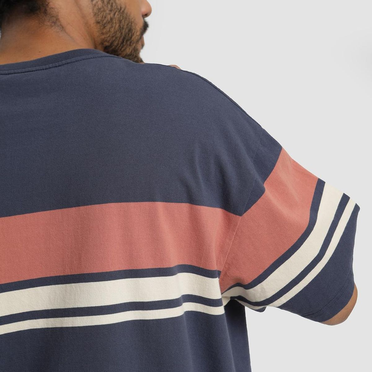 KAYA UNITE - Polera Hombre Heavyweight Rayas