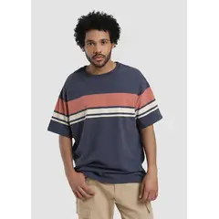 KAYA UNITE - Polera Hombre Heavyweight Rayas