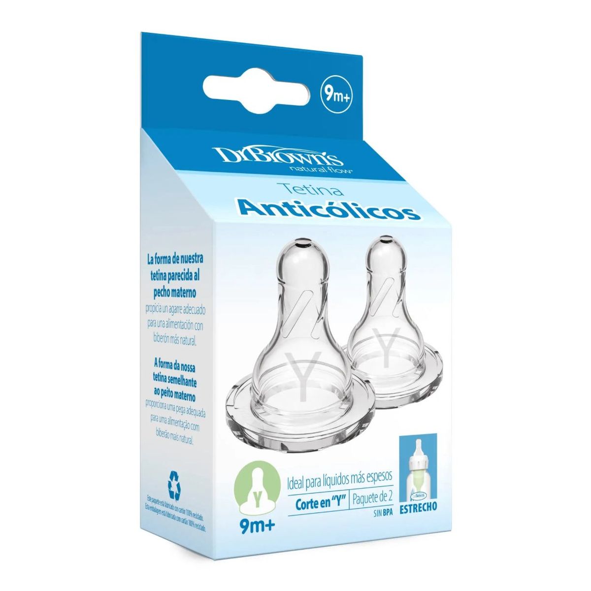 DR BROWNS - Tetina Estándar Options+ 9m+ Líquidos Espesos Dr Browns