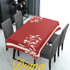 DIANA - MANTEL RECTANGULAR ANTIMANCHA CON DISEÑO ROJO ARBOL BLANCO 140X200CM