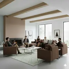 SITIAL HOME - Living 311 Emirato Cafe Seccional Multi lado + 3 poltronas resortes