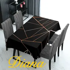 DIANA - MANTEL RECTANGULAR ANTIMANCHA CON DISEÑO NEGRO LINEA 140X200CM