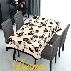 DIANA - MANTEL RECTANGULAR ANTIMANCHA CON DISEÑO BLANCO ROSAS NEGRAS 140X200CM