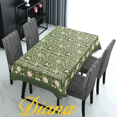 DIANA - MANTEL RECTANGULAR ANTIMANCHA CON DISEÑO VERDE HOJAS 140X200CM