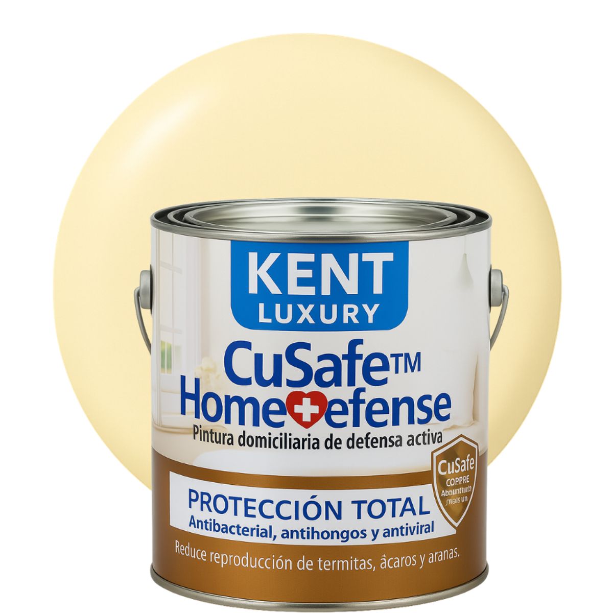 KENT - ESMALTE AGUA -Home Defense Antibacterial - 4L AMARILLO VAINILLA