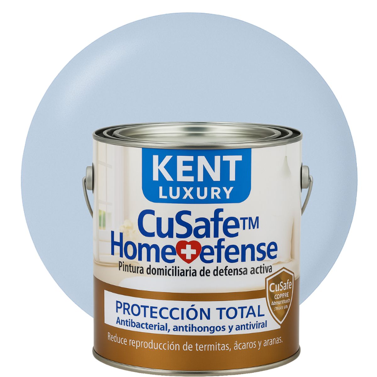 KENT - ESMALTE AGUA - CuSafe™ Home Defense Antibacterial - 4L AZUL SERENITY