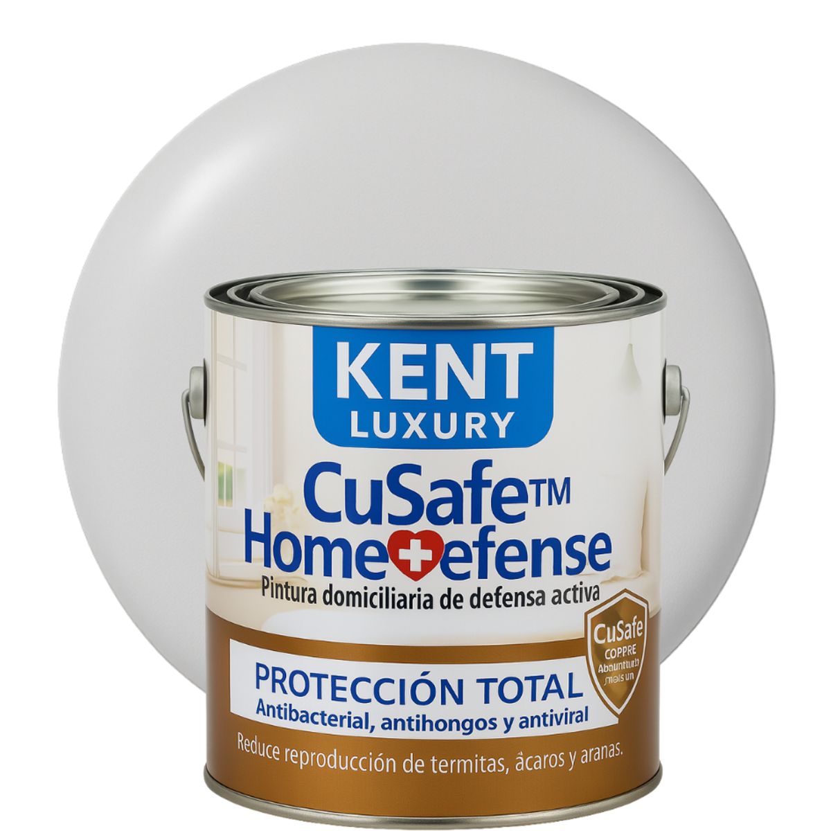 KENT - ESMALTE AGUA - CuSafe™ Home Defense Antibacterial - 4L GRIS NIEBLA